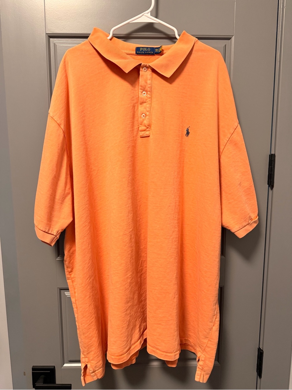 Polo Ralph Lauren Men’s Orange Short-Sleeve Polo Navy Emblem 6XB